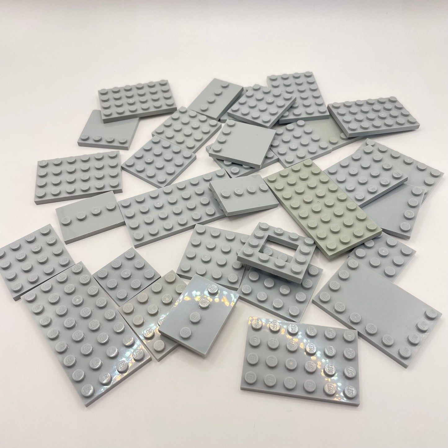 LEGO Plates, Light Grey, Approx. 75g