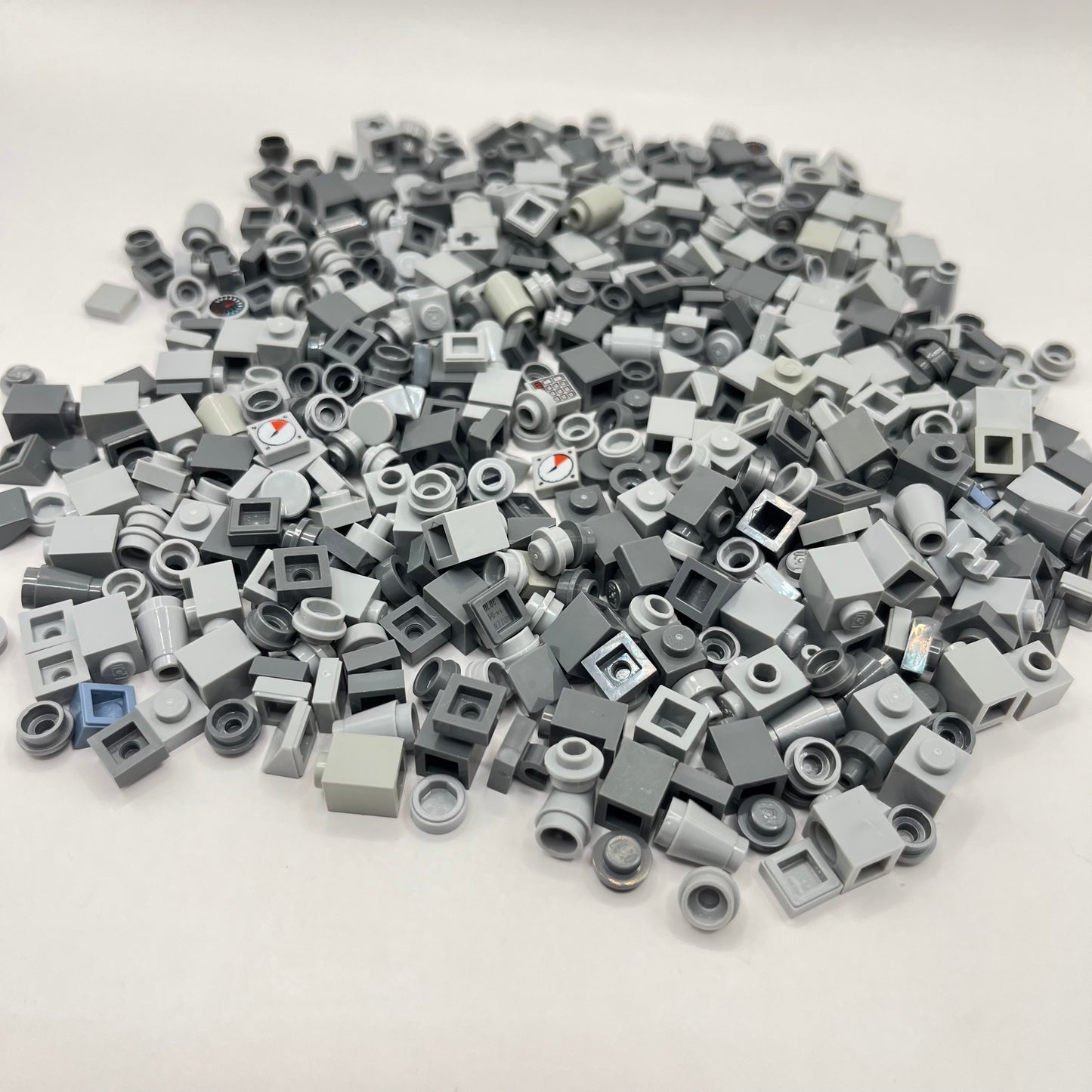 LEGO Greebling, 1x1, Mixed Grey, Approx. 100g