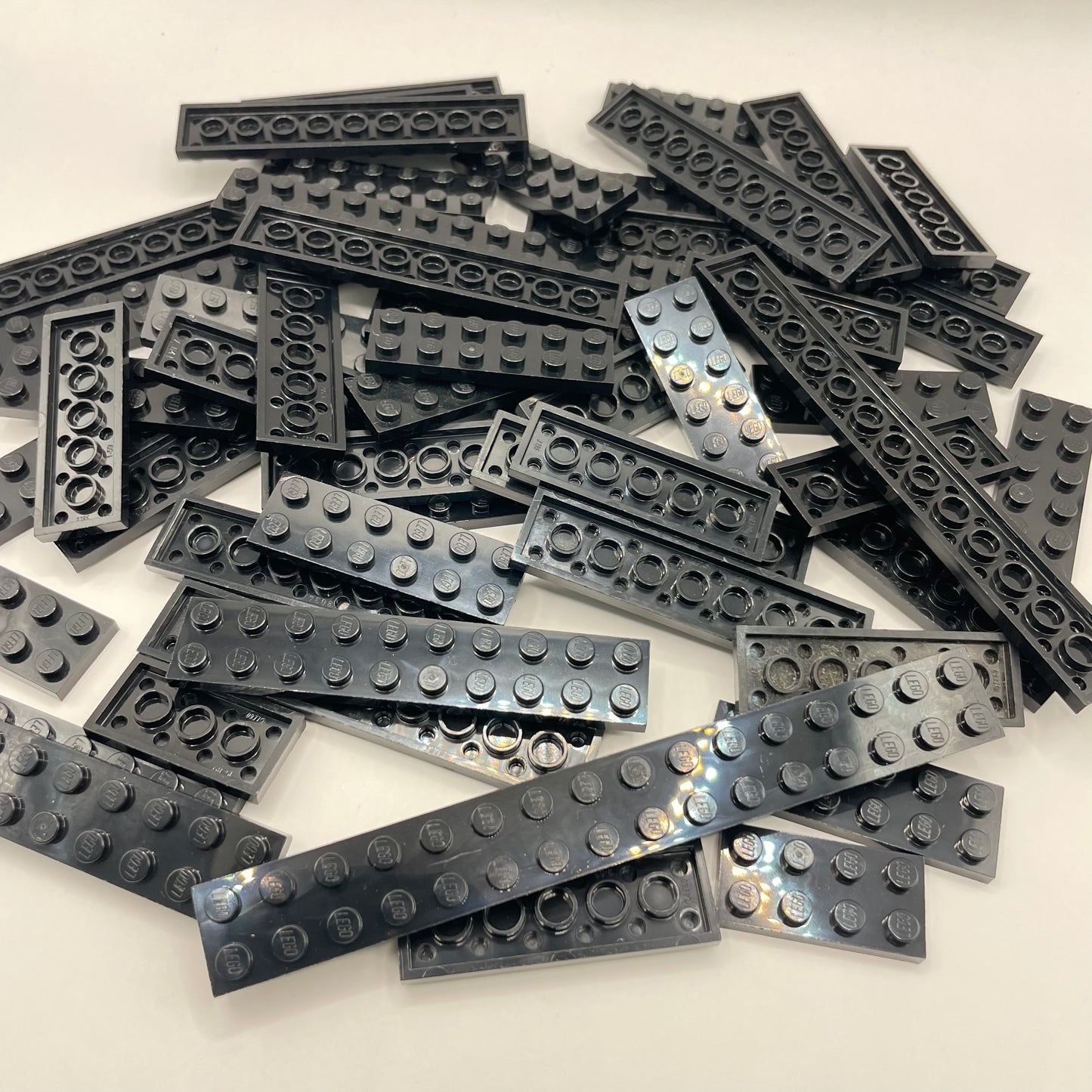 LEGO Long Plates, 2x Wide, Black, Approx. 110g