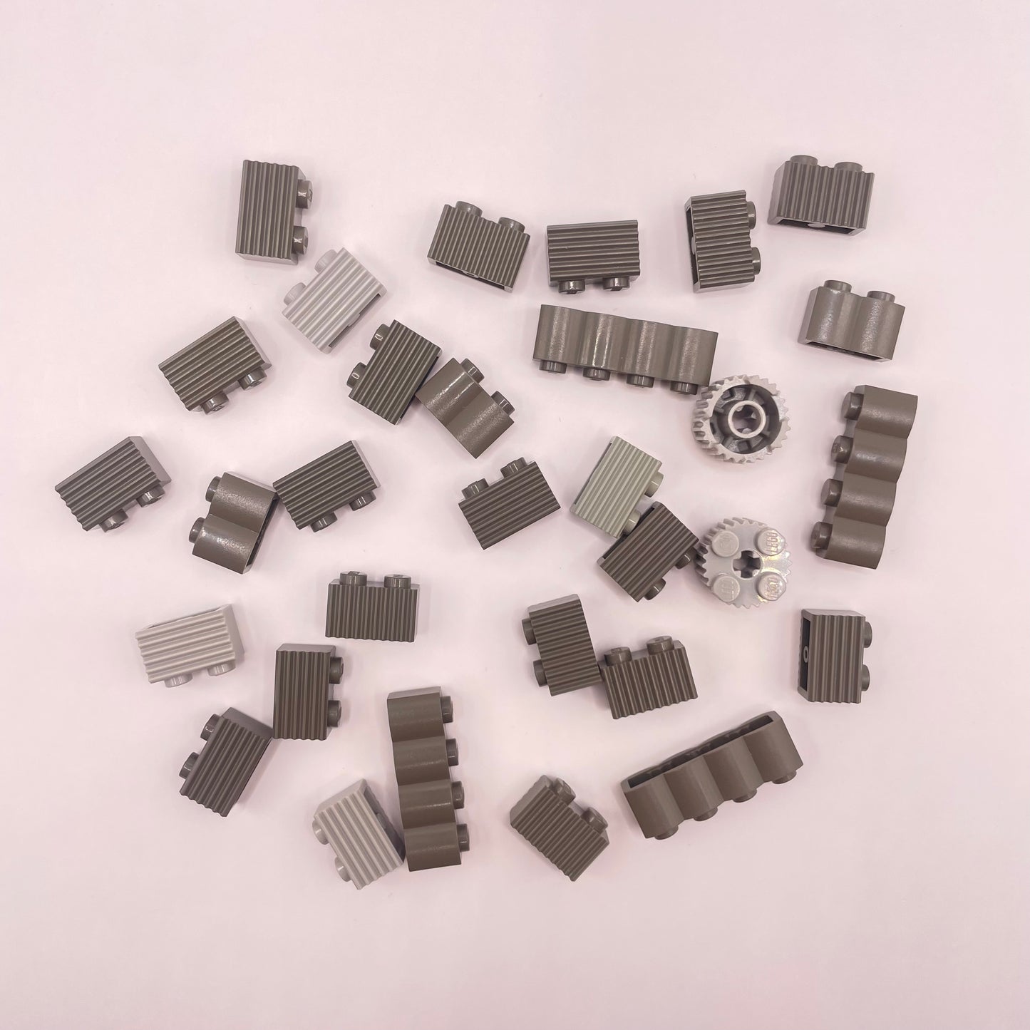 LEGO Textured Bricks, Mixed Old Grey, 30 Pieces