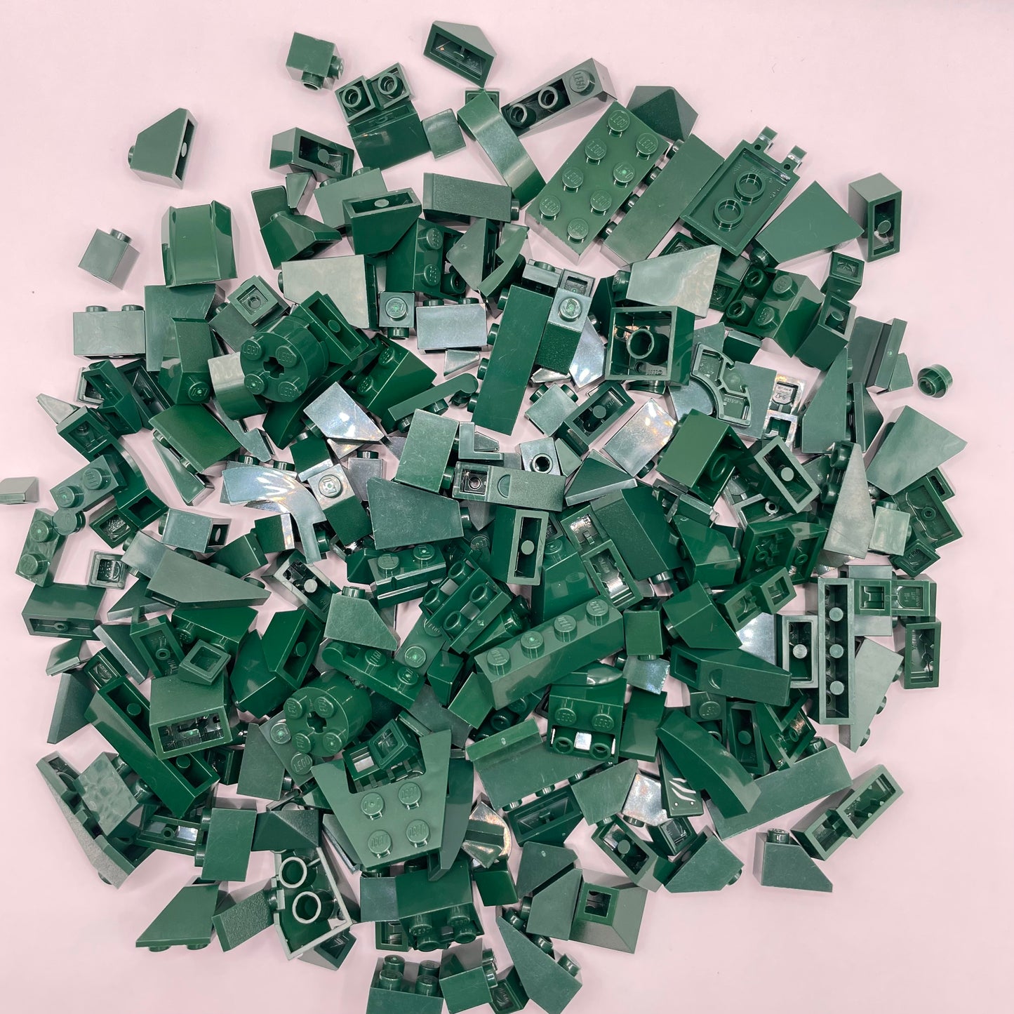 LEGO Mixed Bricks, Dark Green, Approx. 155g