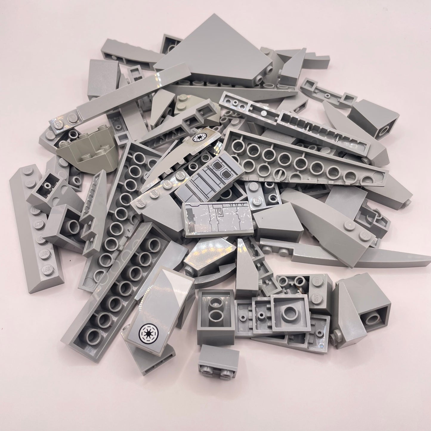 LEGO Slopes, Medium And Large, Light Bluish Grey, Approx. 125g