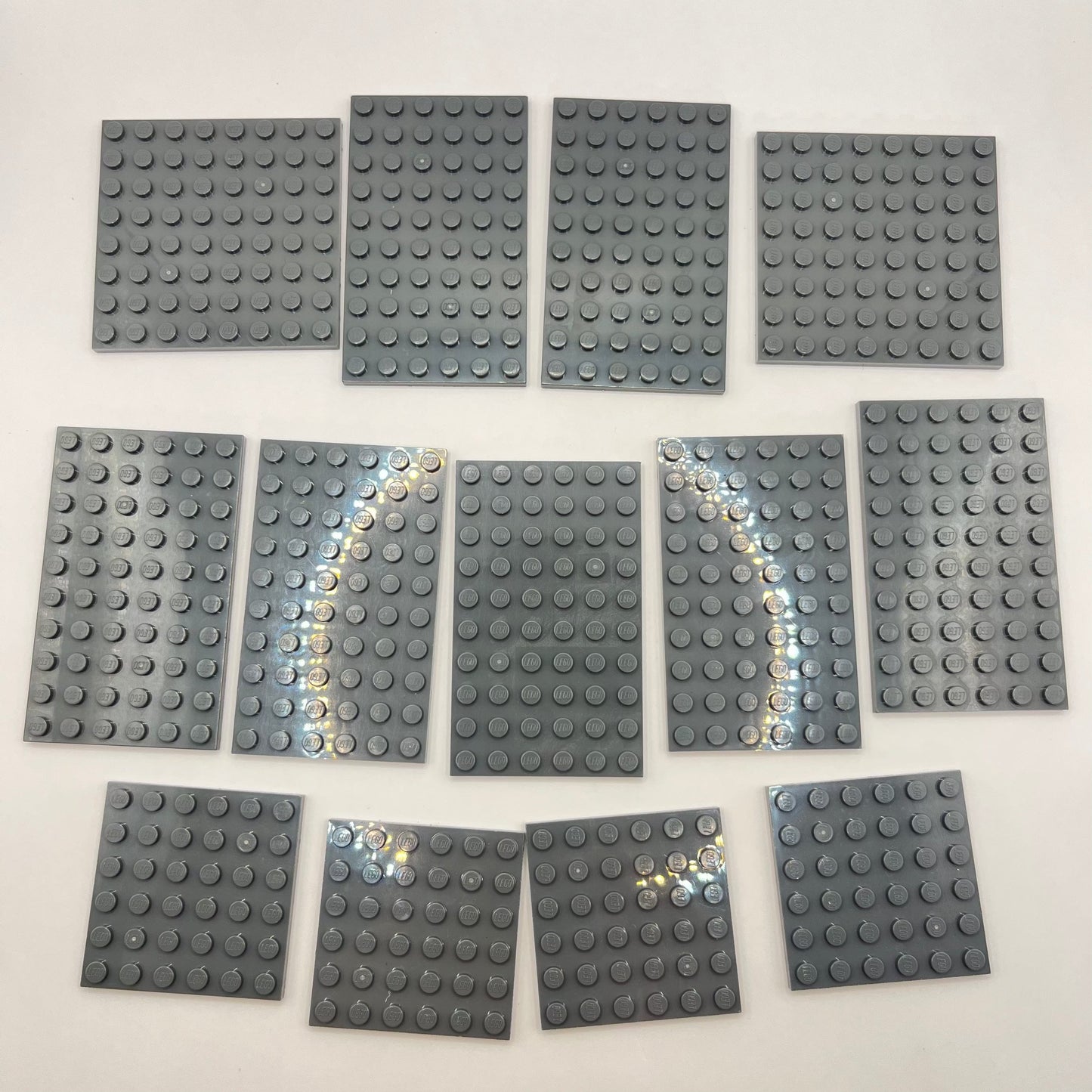LEGO Plates, Dark Bluish Grey, 13 pieces