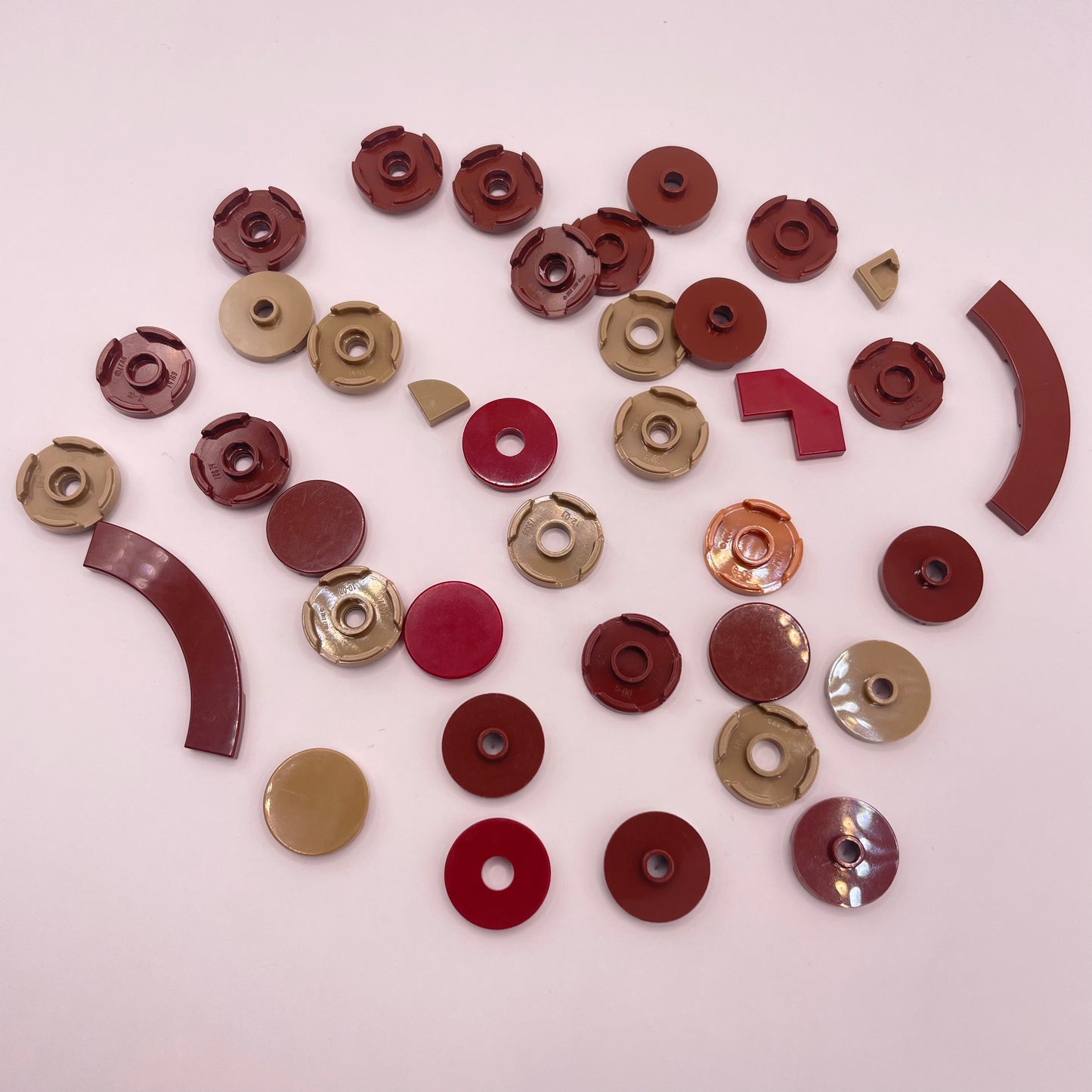 LEGO Tiles, Round, Mixed Browns, Approx. 10g
