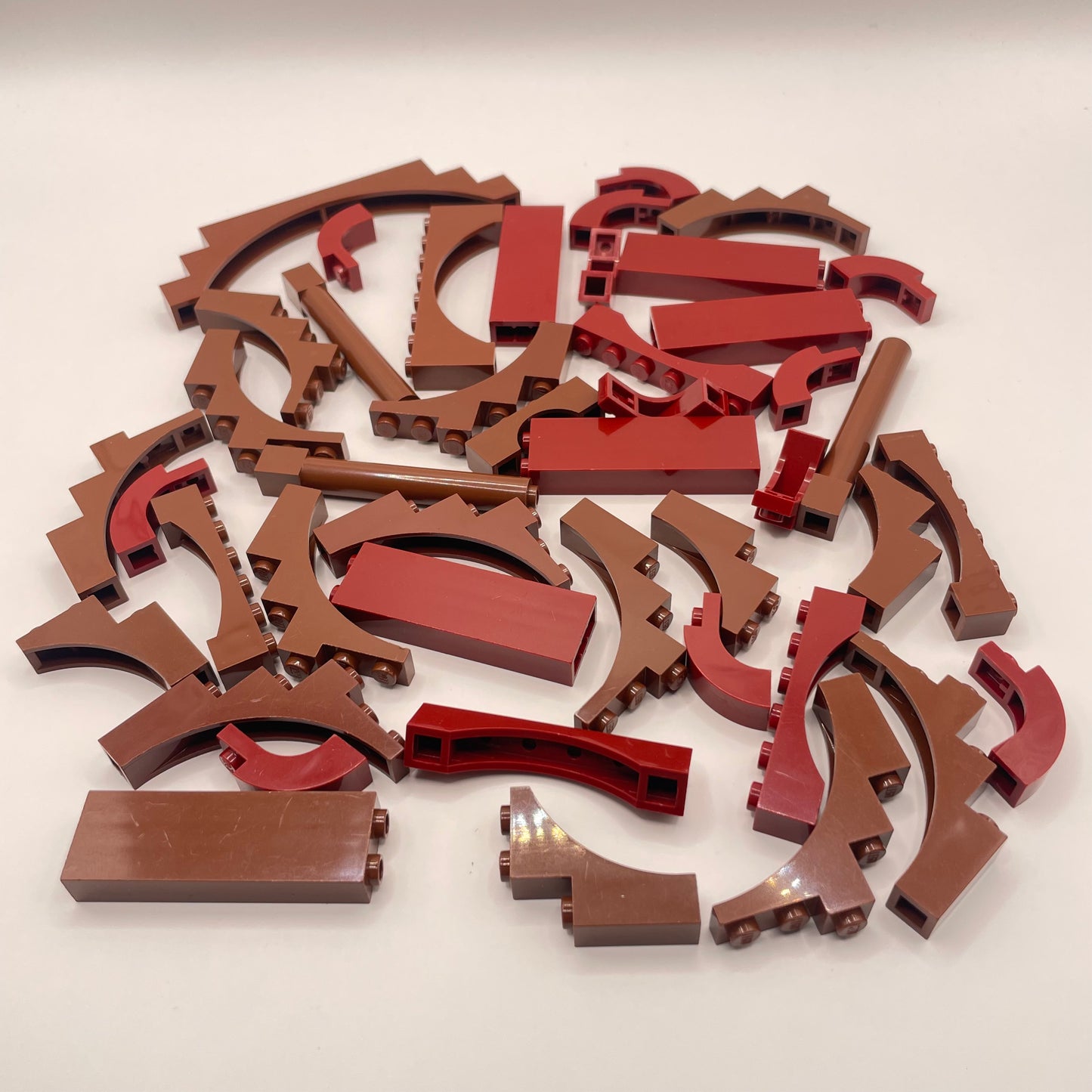 LEGO Arches and Pillars, Building Pieces, Dark Red, Reddish Brown, Approx. 80g