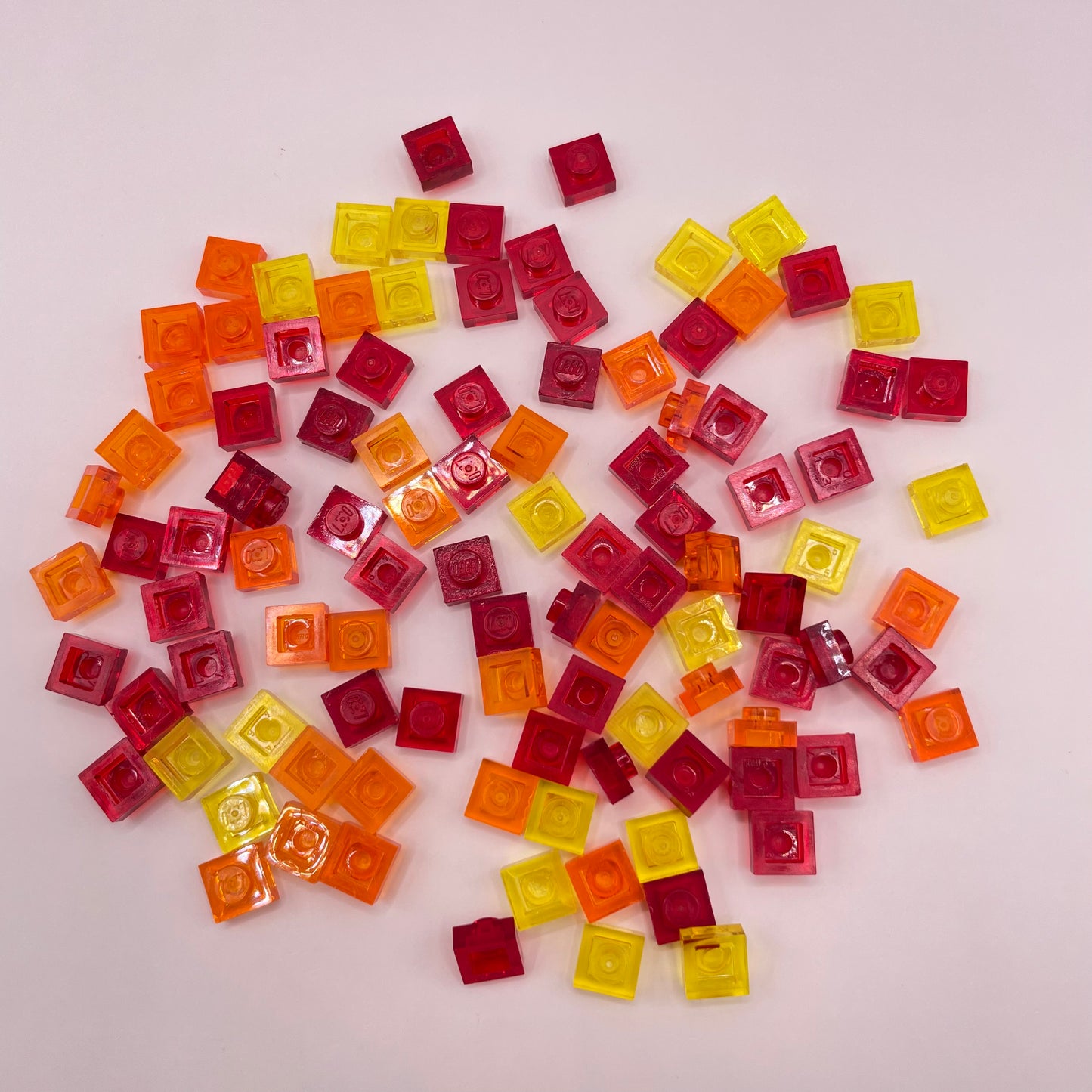 LEGO Plates Square 1x1, Transparent, Sunset, 100 Pieces