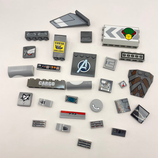 LEGO Prints and Stickers, Grey, 25 Pieces