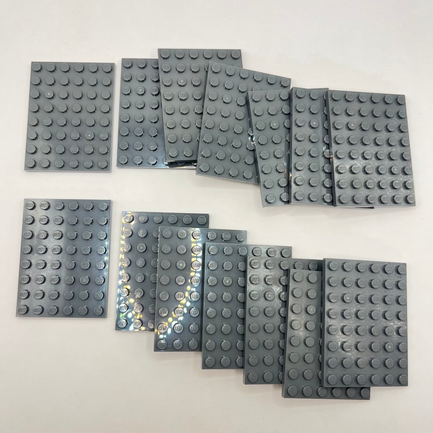 LEGO Plates 6x8, Dark Bluish Grey, 15 pieces