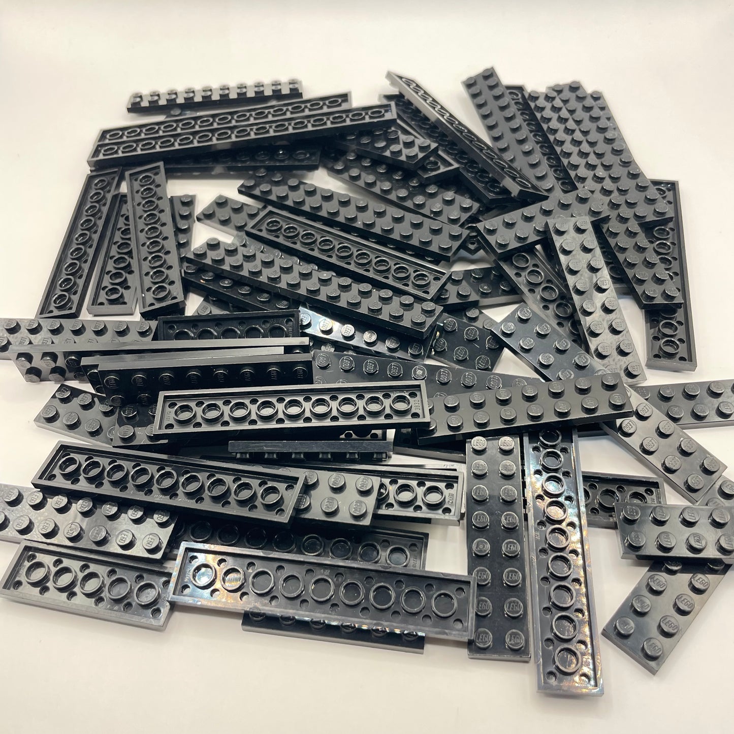 LEGO Long Plates, 2x Wide, Black, Approx. 180g