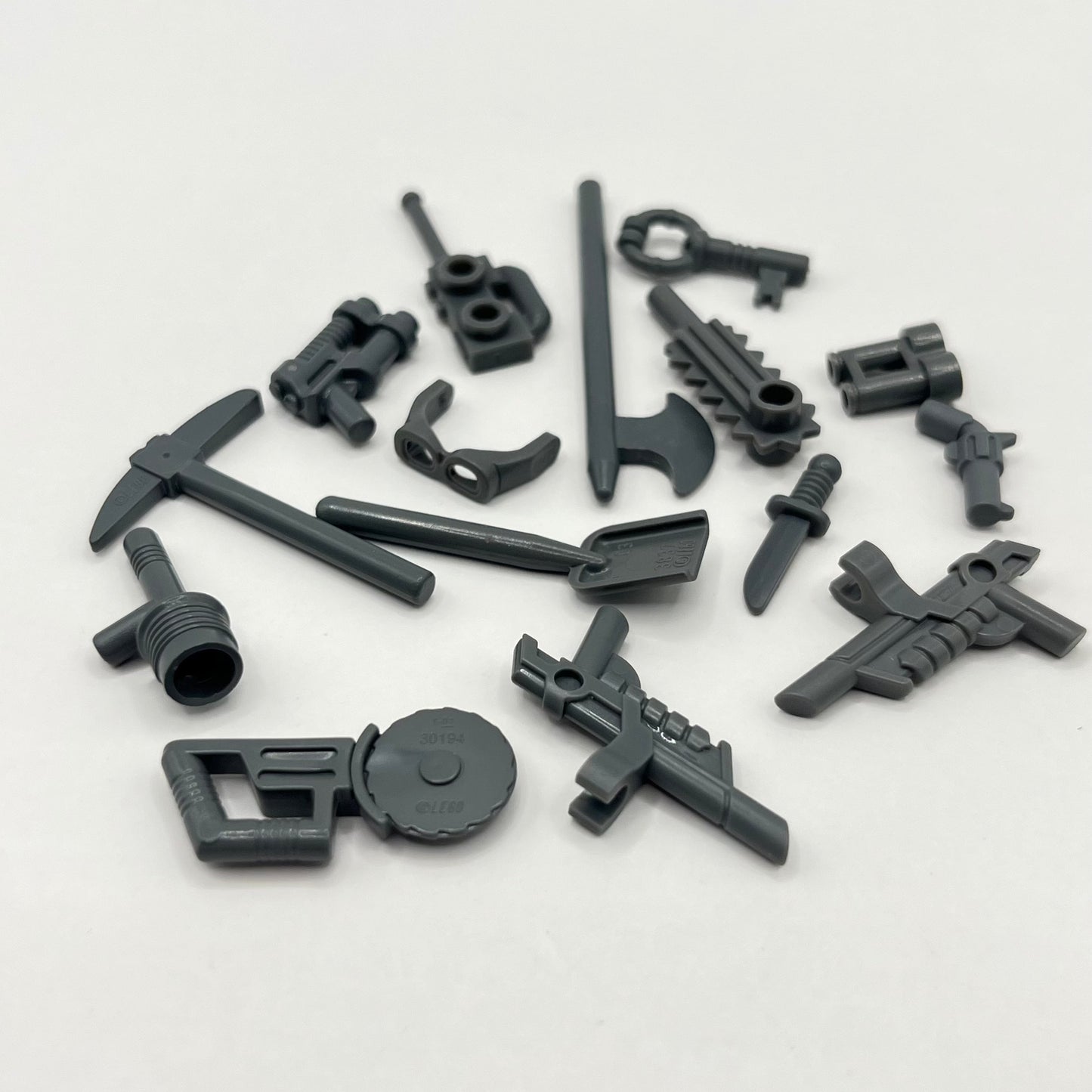LEGO Weapons and Tools, Dark Bluish Grey, Minifigure Accessories, 15 Pieces