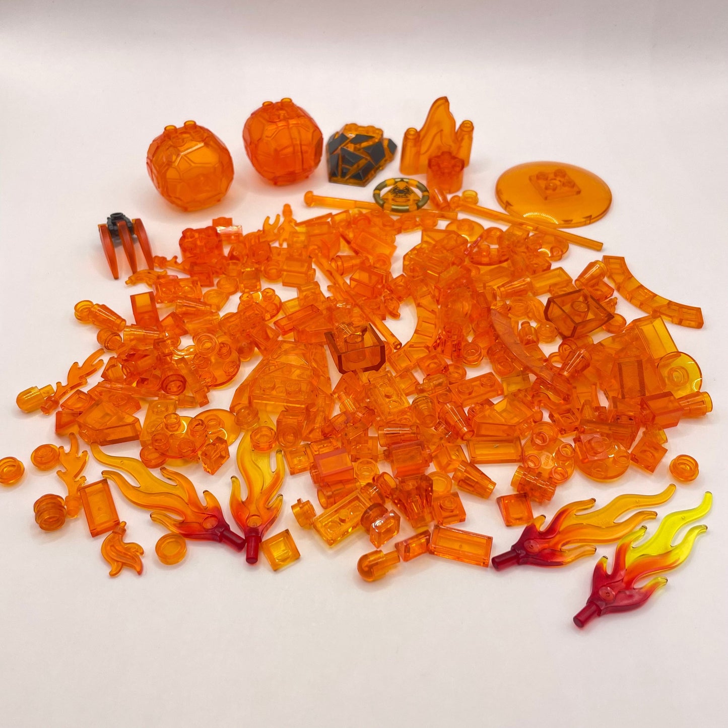 LEGO Mixed Trans-Orange, Flames, Mixed Pieces, Approx. 90g