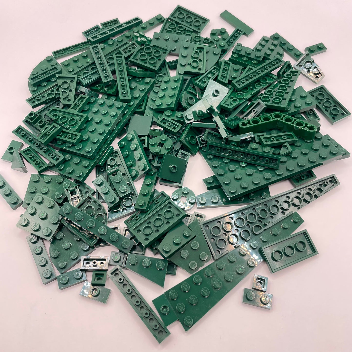 LEGO Plates, Dark Green, Approx. 140g