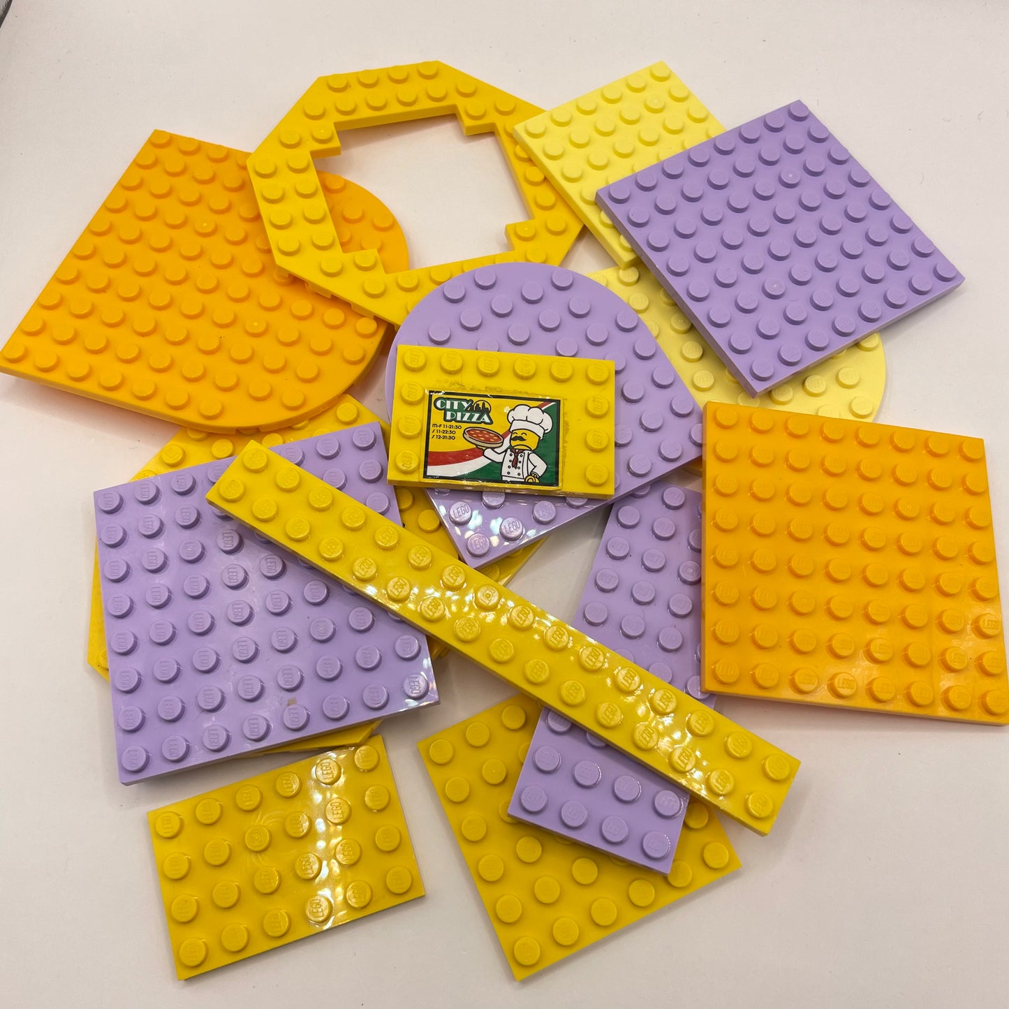 LEGO Plates, Purple and Yellow, Approx. 95g