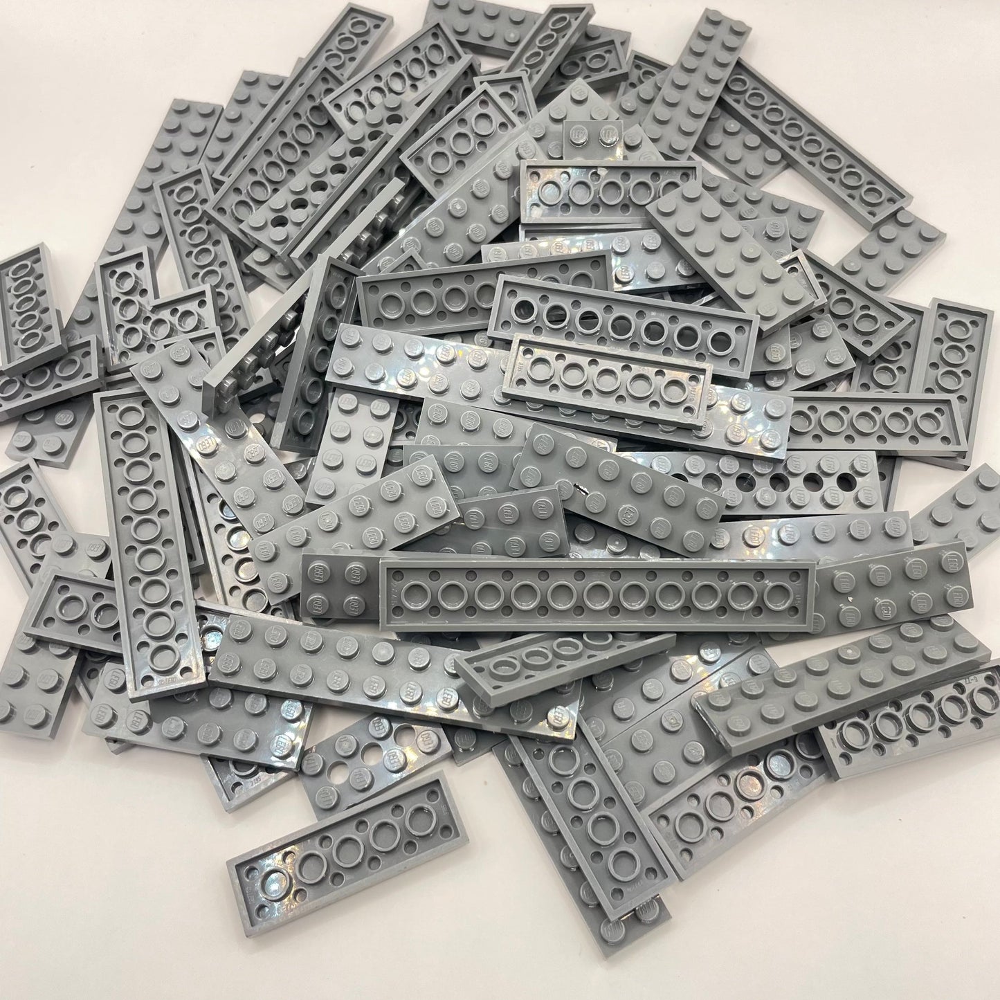 LEGO Long Plates 2x Wide, Dark Bluish Grey, Approx. 220g