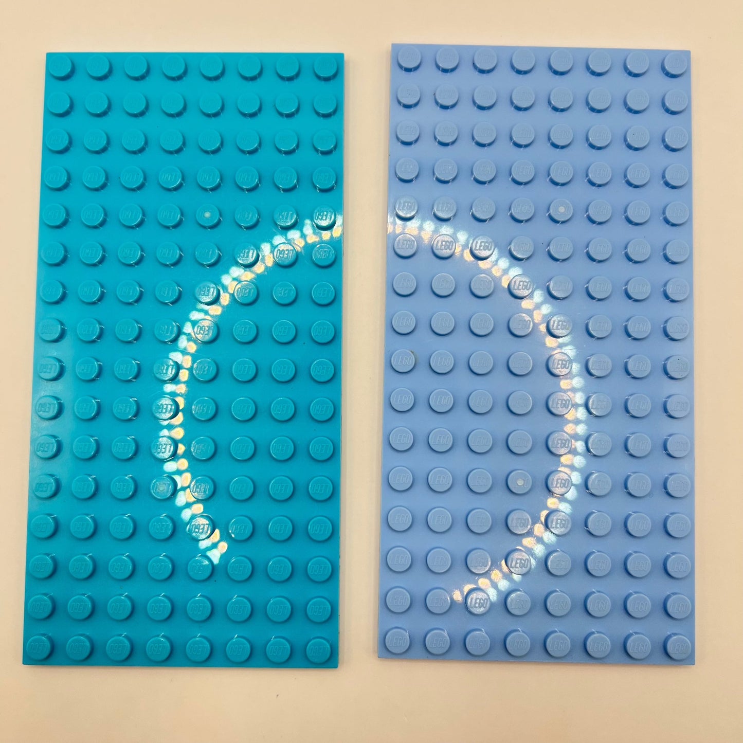 LEGO 8x16 Plates, Mixed Blue, 2 Pieces,
