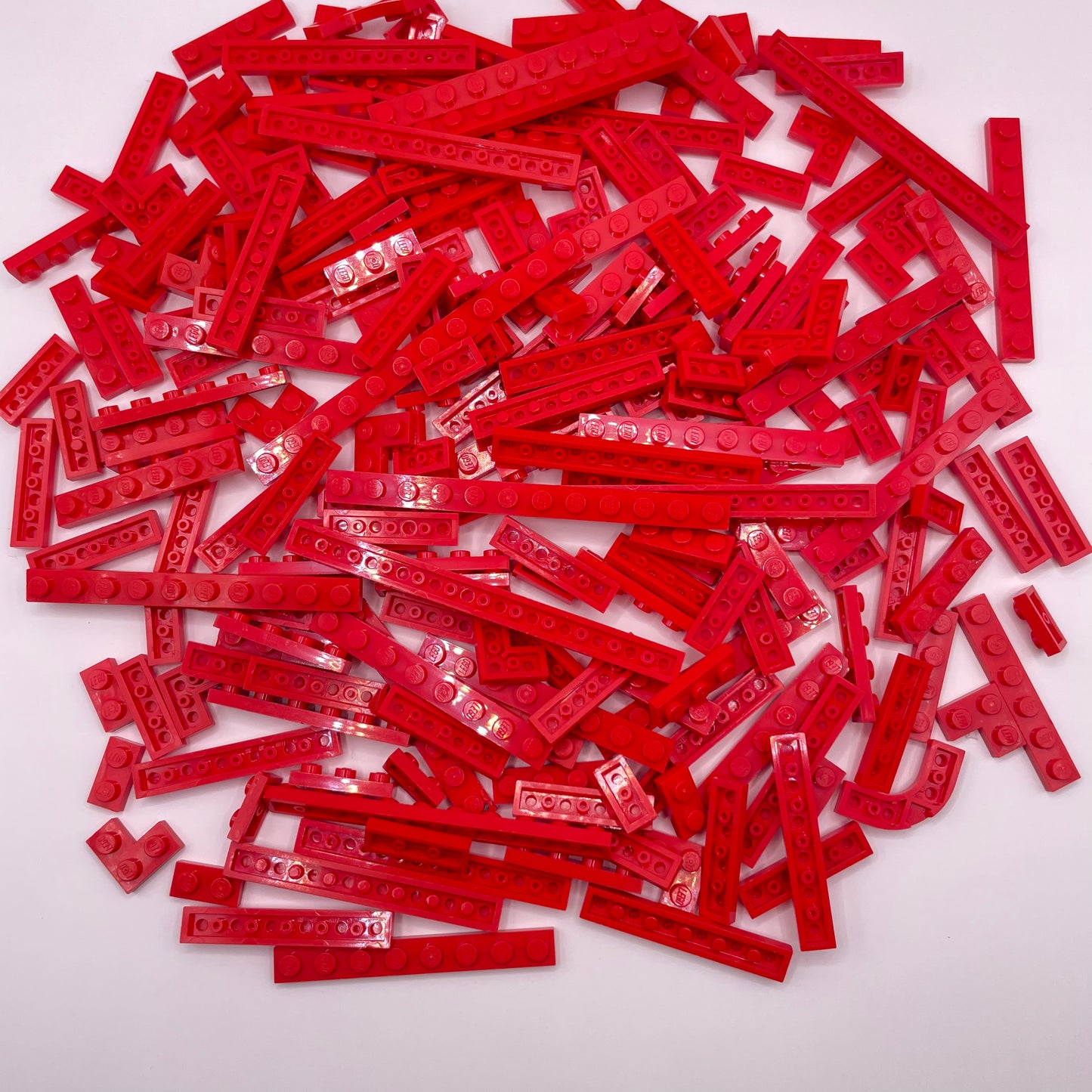 LEGO Plates, 1x Wide, Long, Red, Approx. 150g