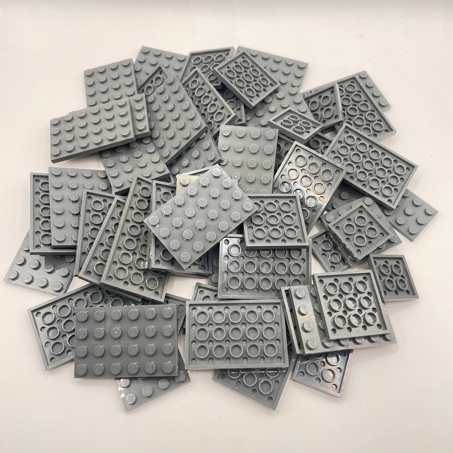 LEGO Plates, Medium, Dark Bluish Grey, Approx. 150g