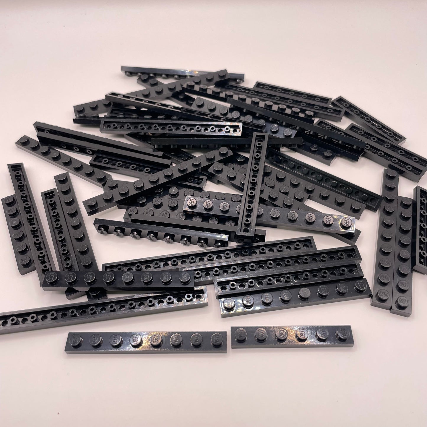 LEGO Long, 1x Plates, Black, Approx. 75g