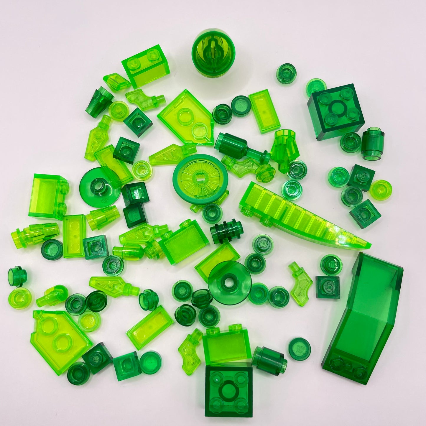 LEGO Green Transparent, Mixed Pieces, Approx. 25g