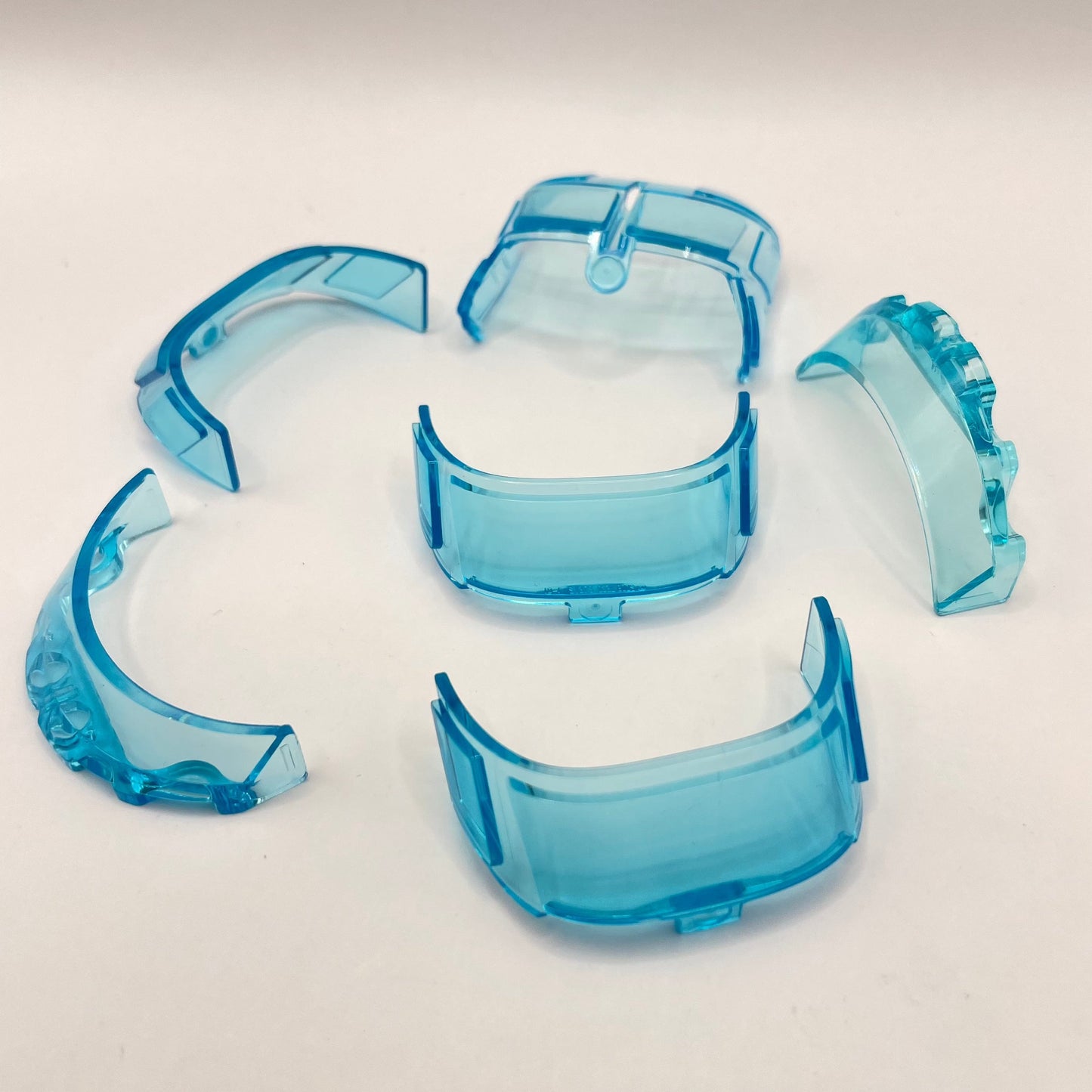 LEGO Transparent Blue, Curved Windscreen, (6 Pieces)