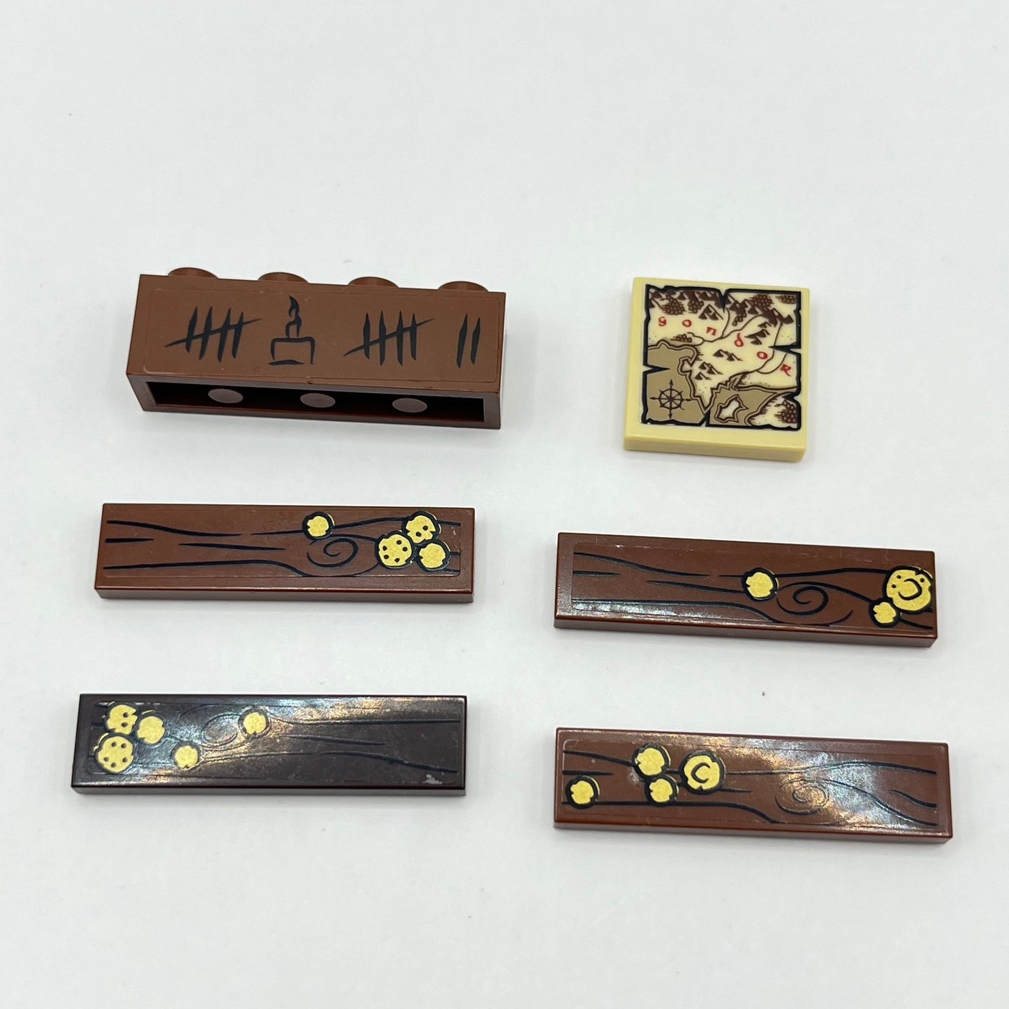 LEGO Lord of the Rings Printed Tiles, Gondor Map, 6 Pieces