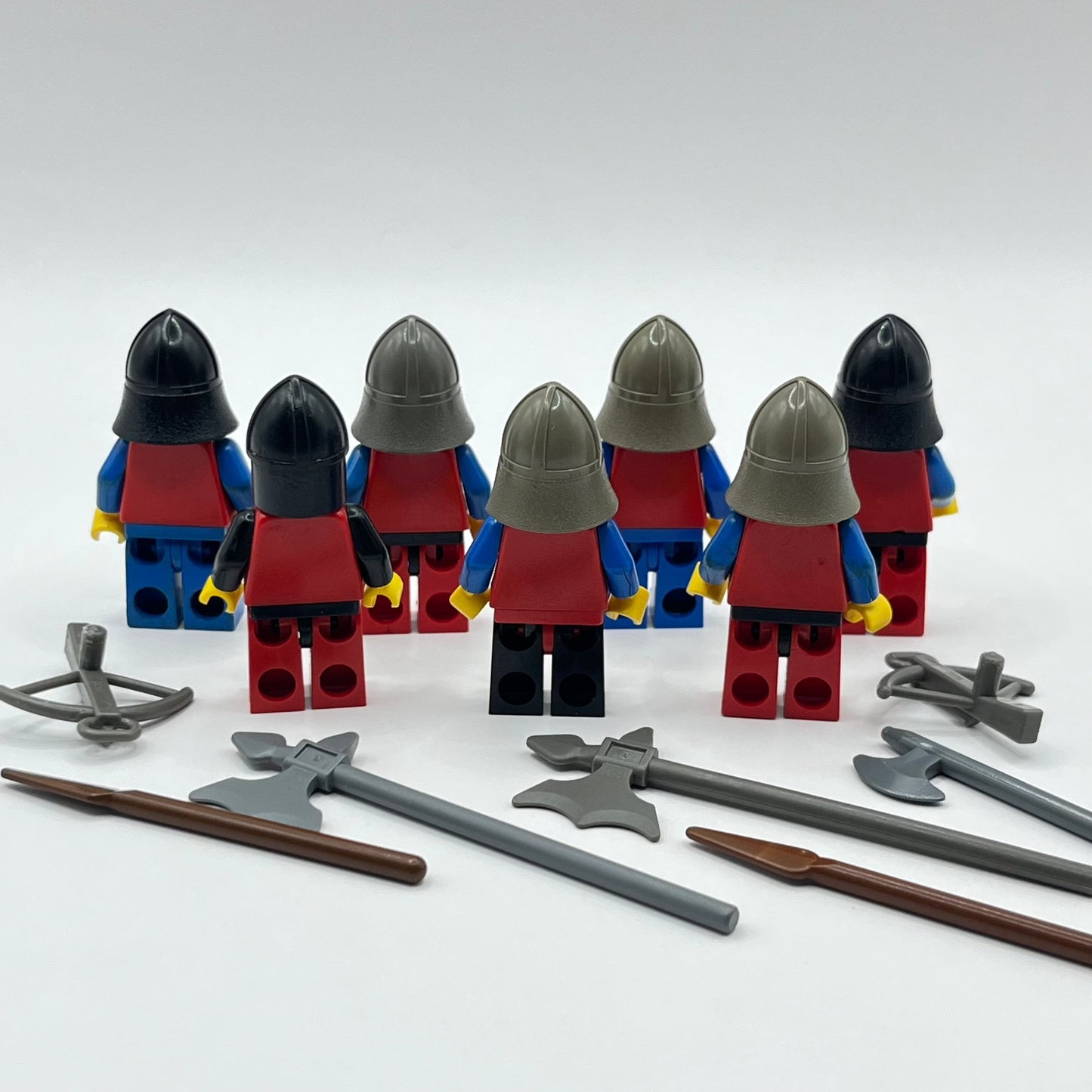 LEGO Knights with Faded Print, Castle, Minifigures (Set of 7) - Marked, Battle Damaged