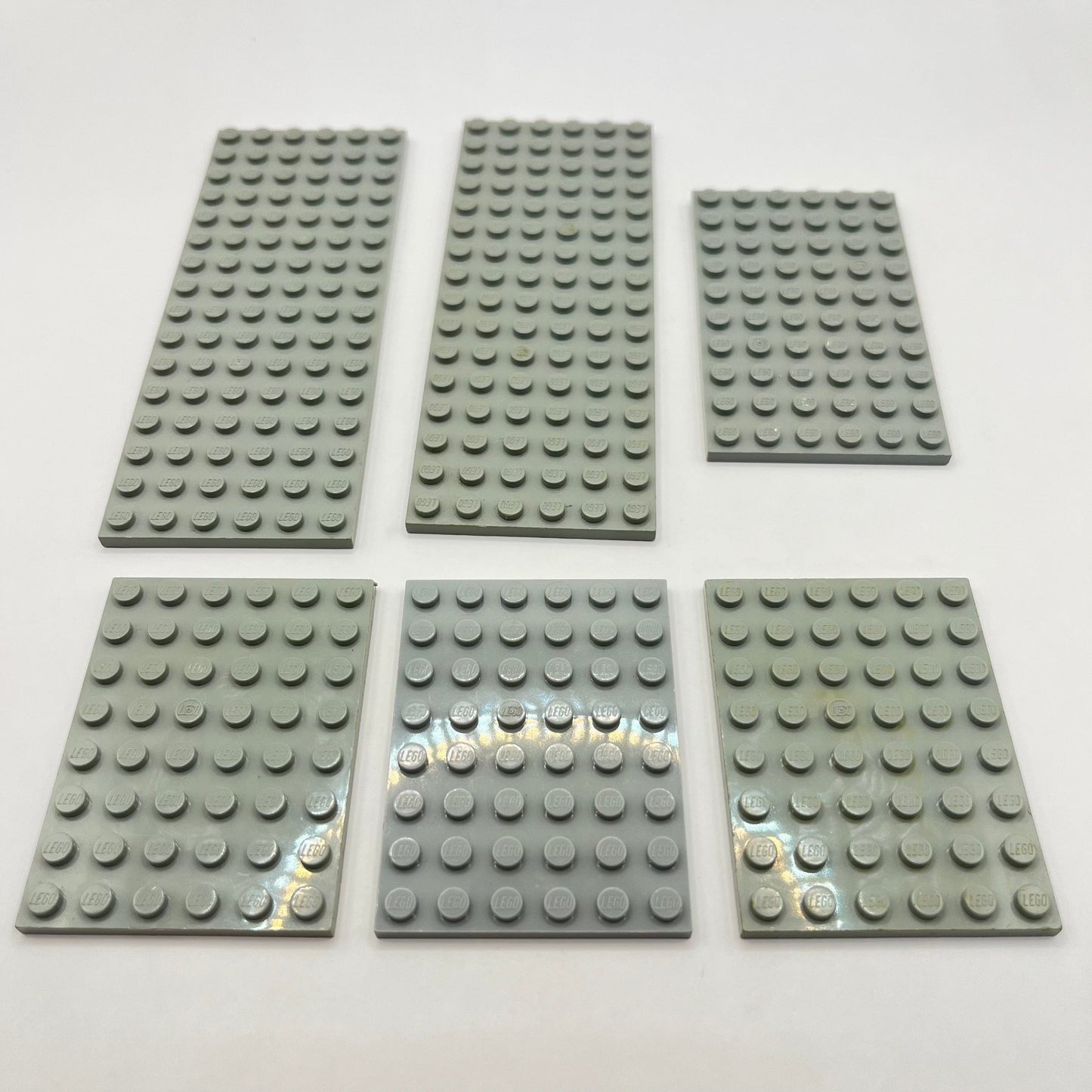 LEGO Plates , Old Light Grey, 6 pieces, Playwear