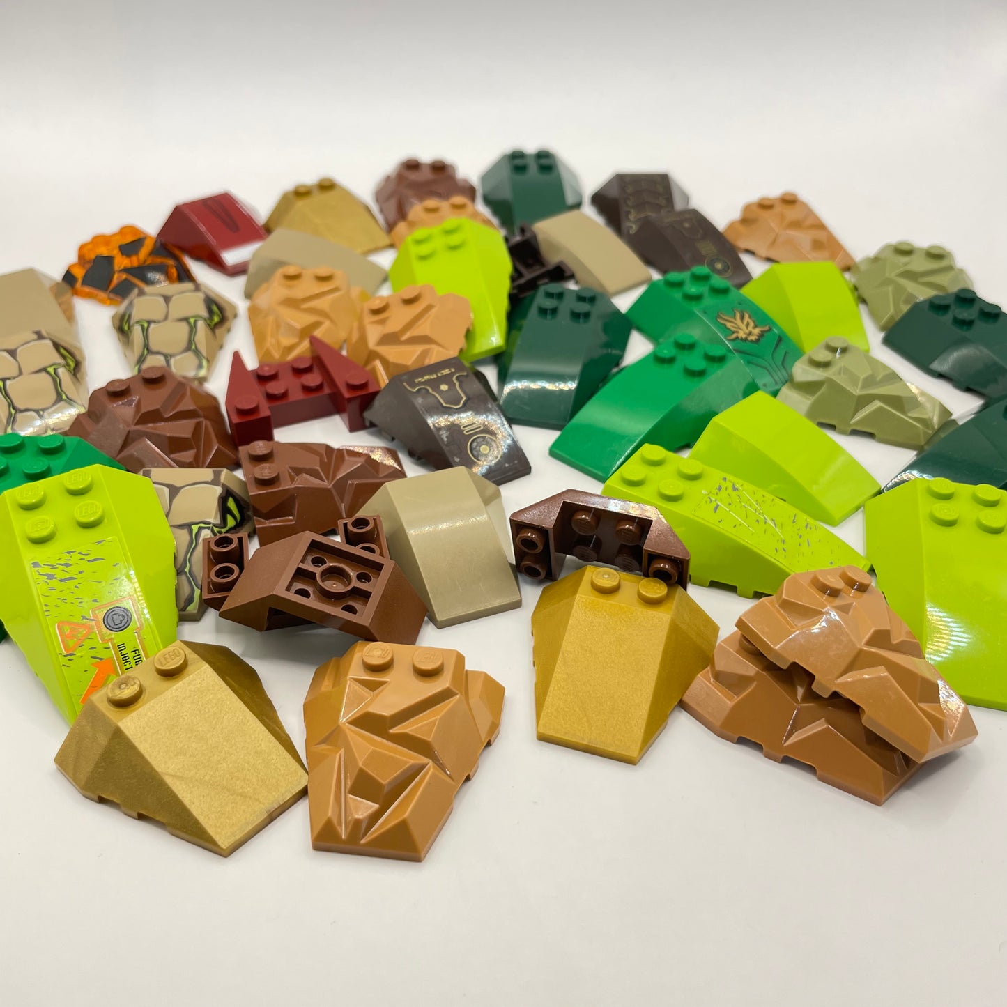 LEGO Vehicle Hulls/Rocks, Earth Tones, Approx. 110g