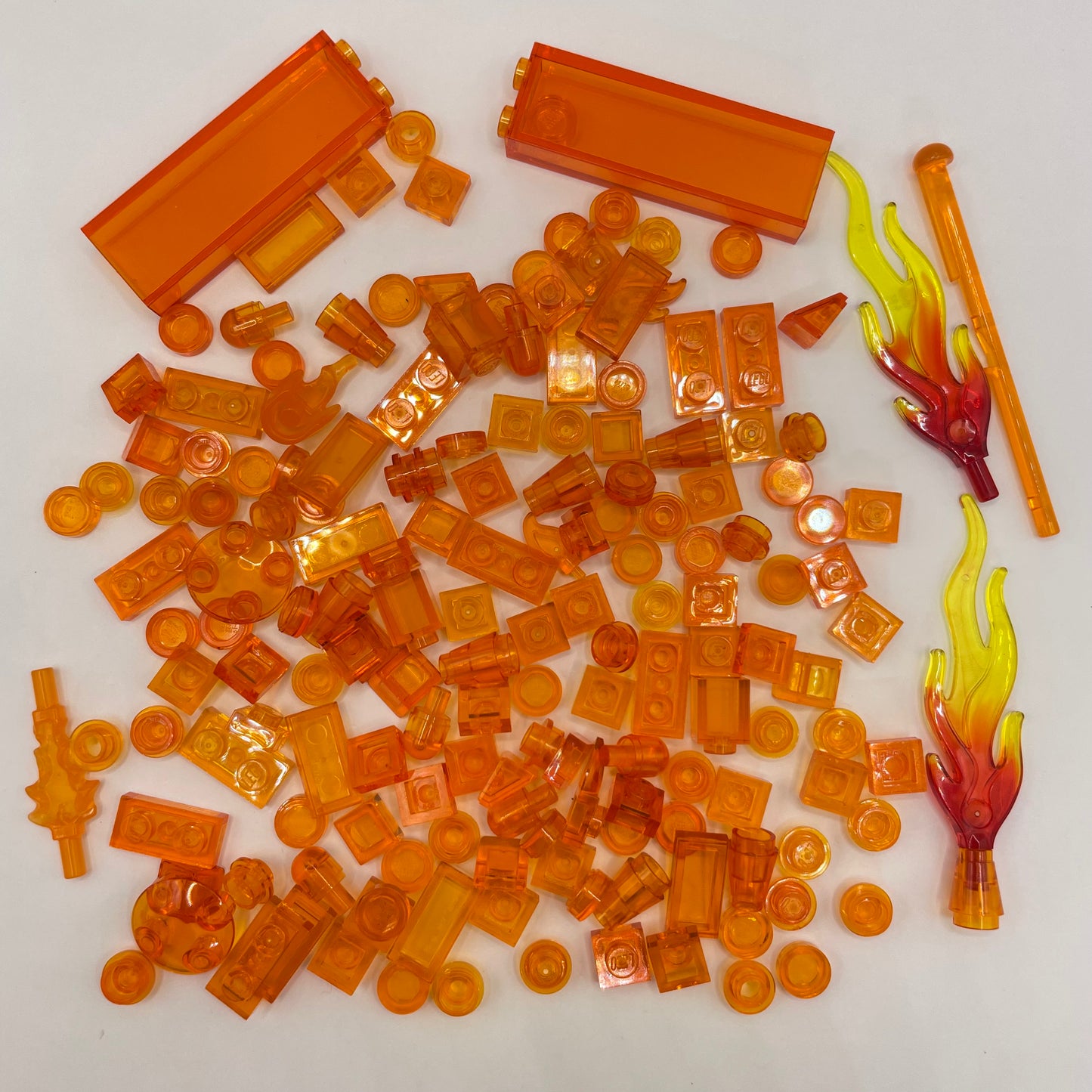 LEGO Transparent Orange, Mixed Pieces, Approx. 40g