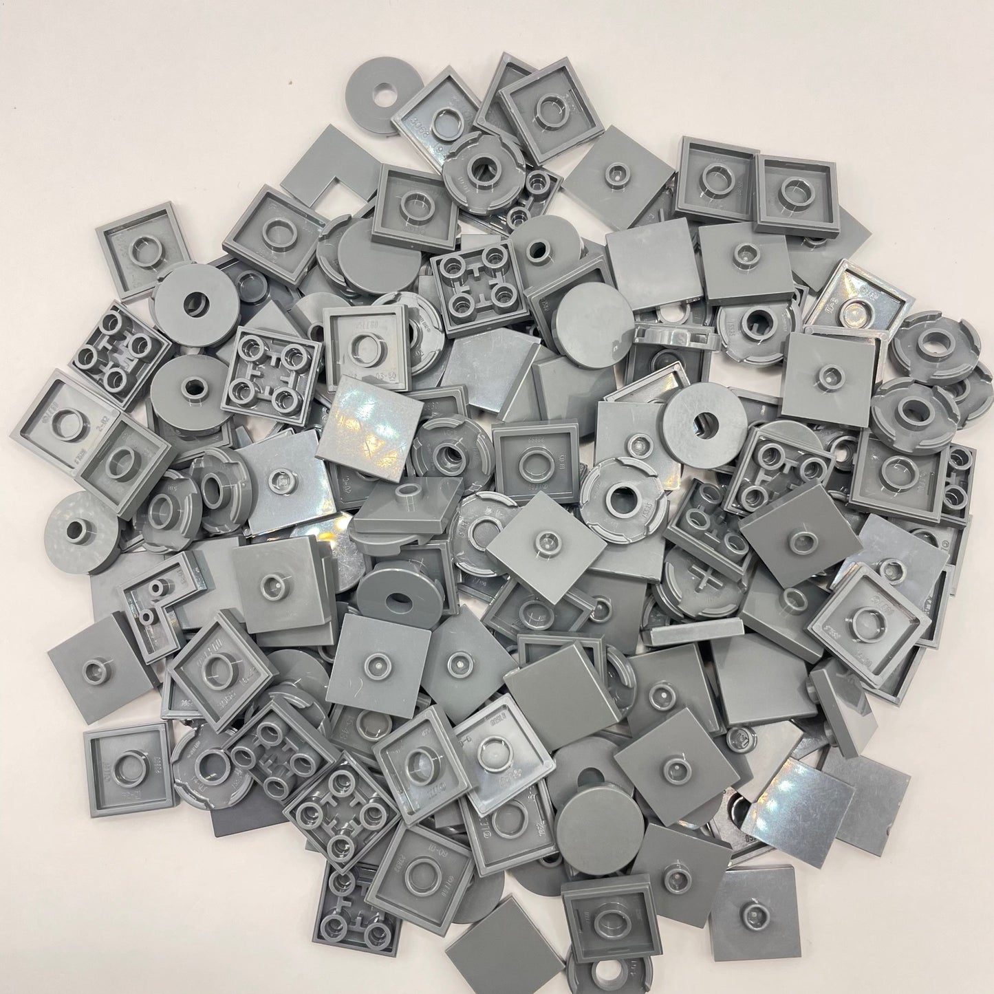LEGO 2x Tiles / Jumpers, Dark Bluish Grey, Approx. 75g