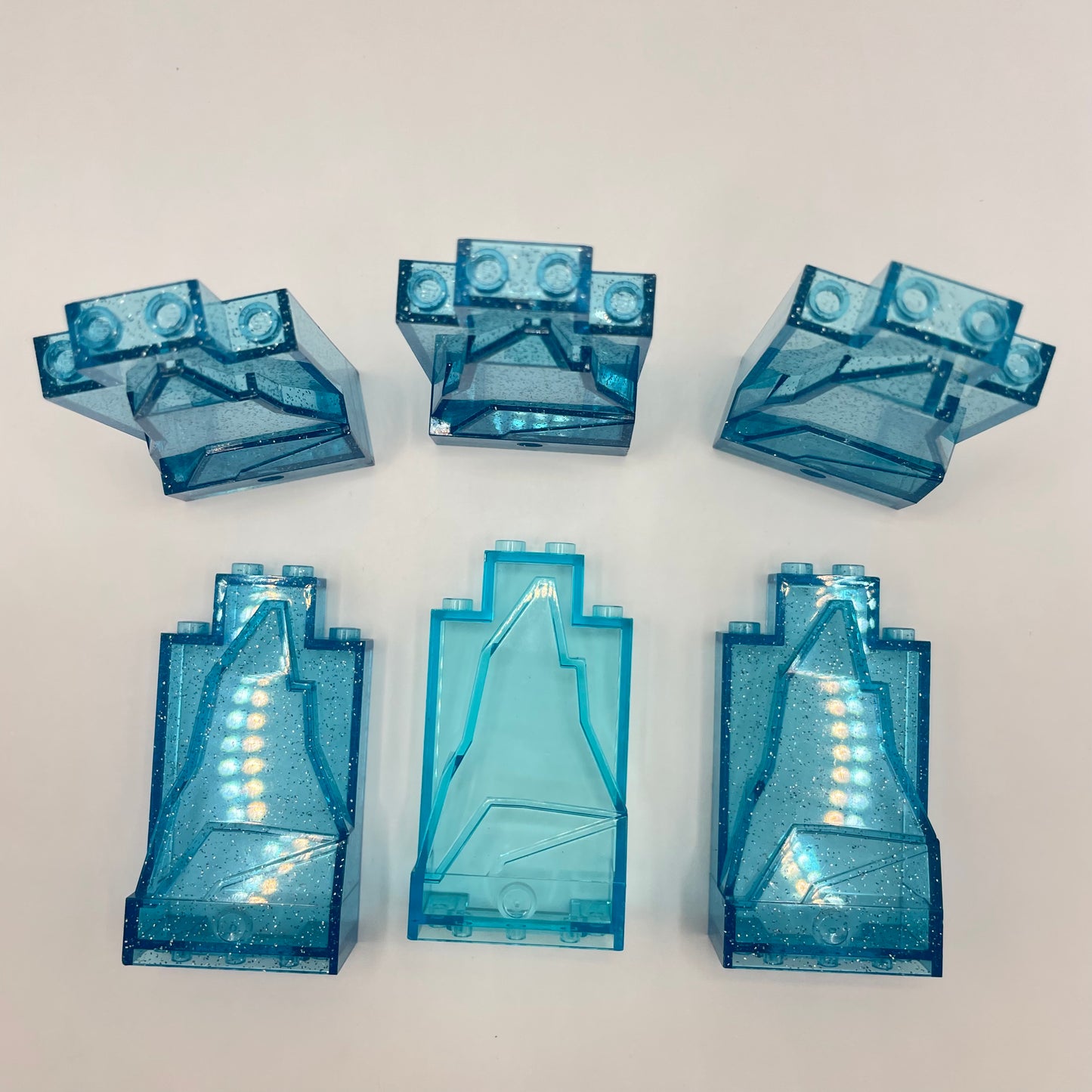 LEGO Small Rock Panel, Trans Blue and Glitter, 6 Pieces
