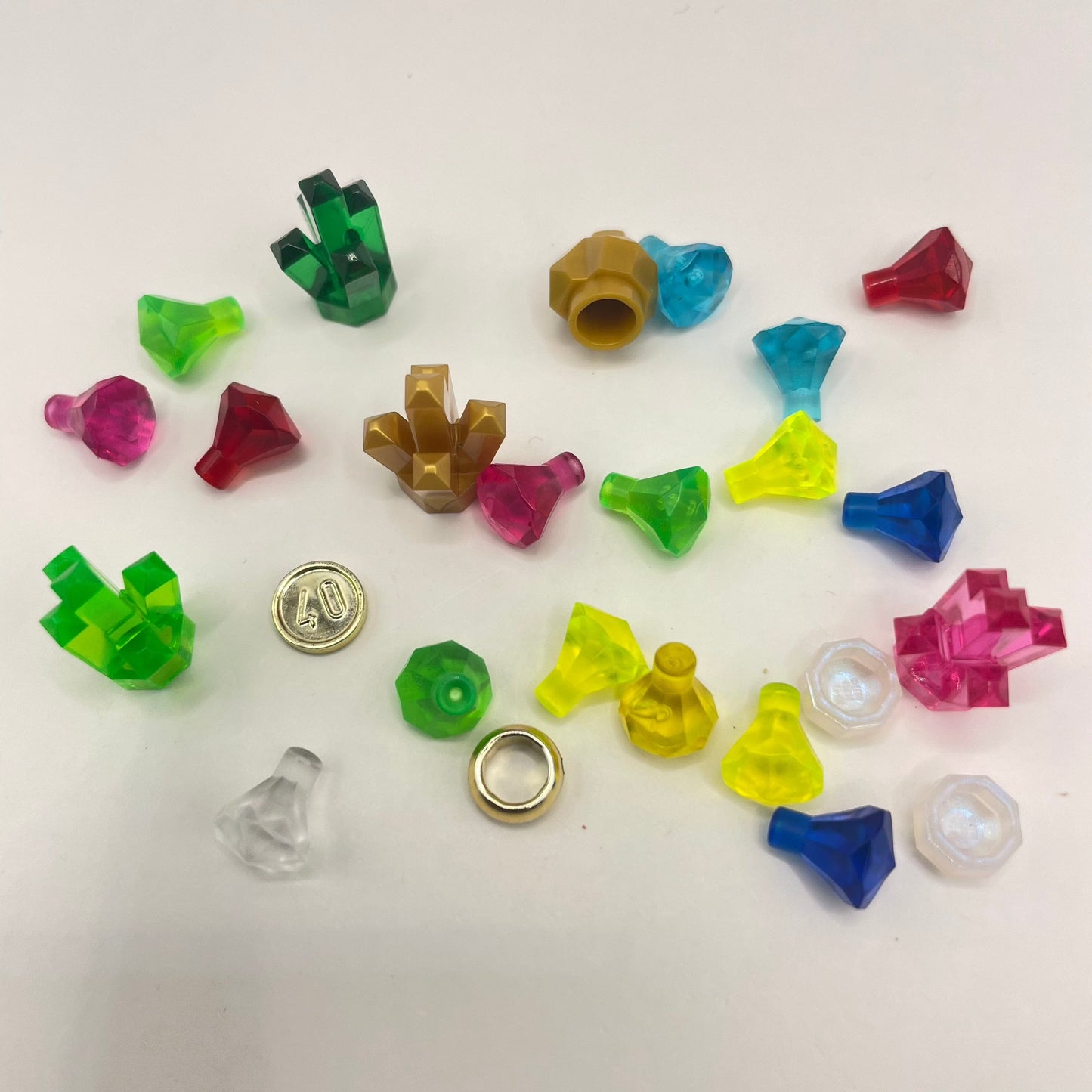 LEGO Treasure, Gem Stones, Gold, Mixed Pieces, (25 Pieces)