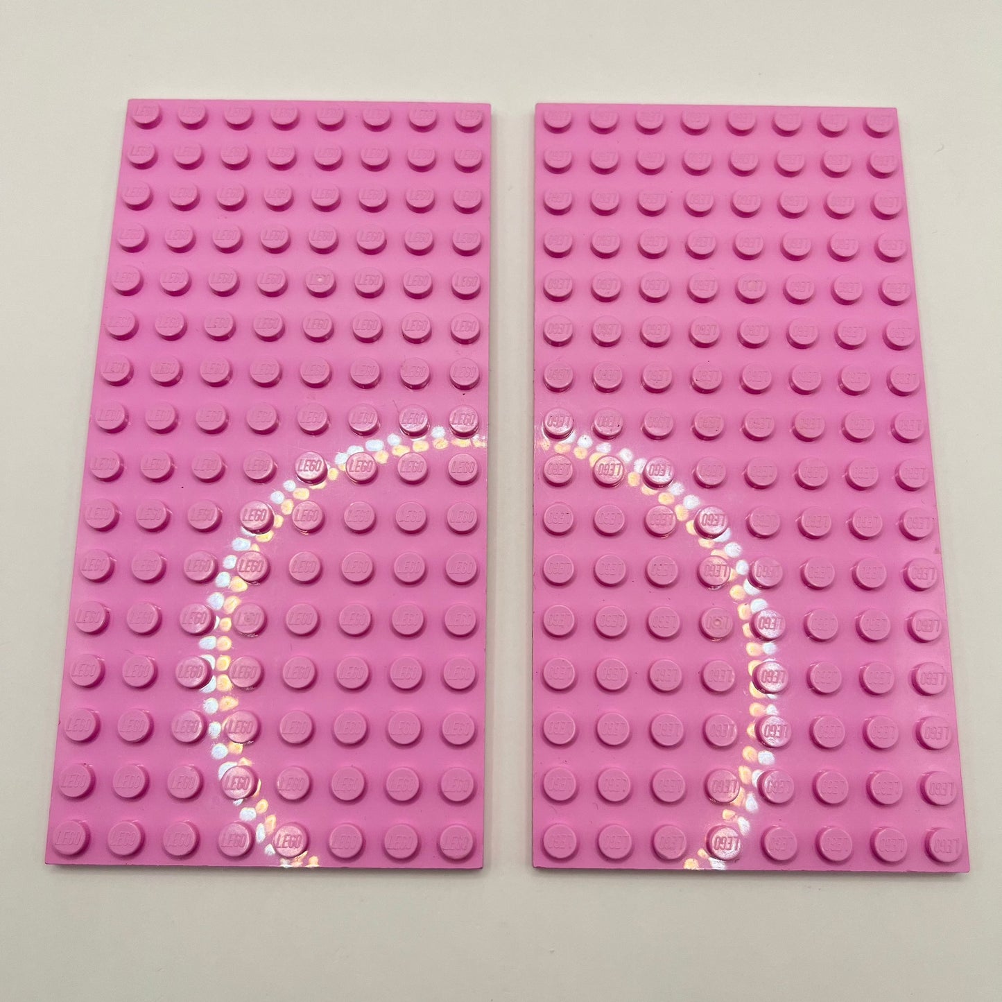 LEGO 8x16 Plates, Bright Pink, 2 Pieces,