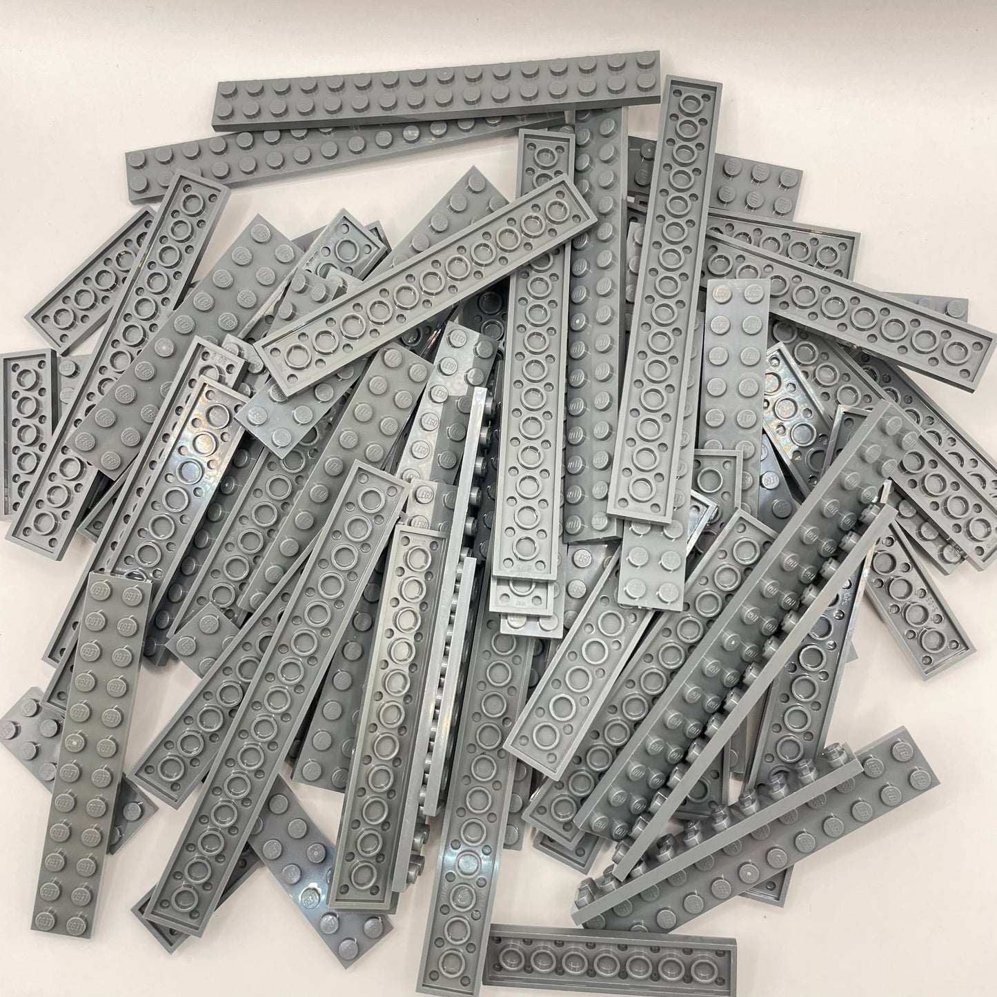 LEGO Long Plates 2x Wide, Dark Bluish Grey, Approx. 250g