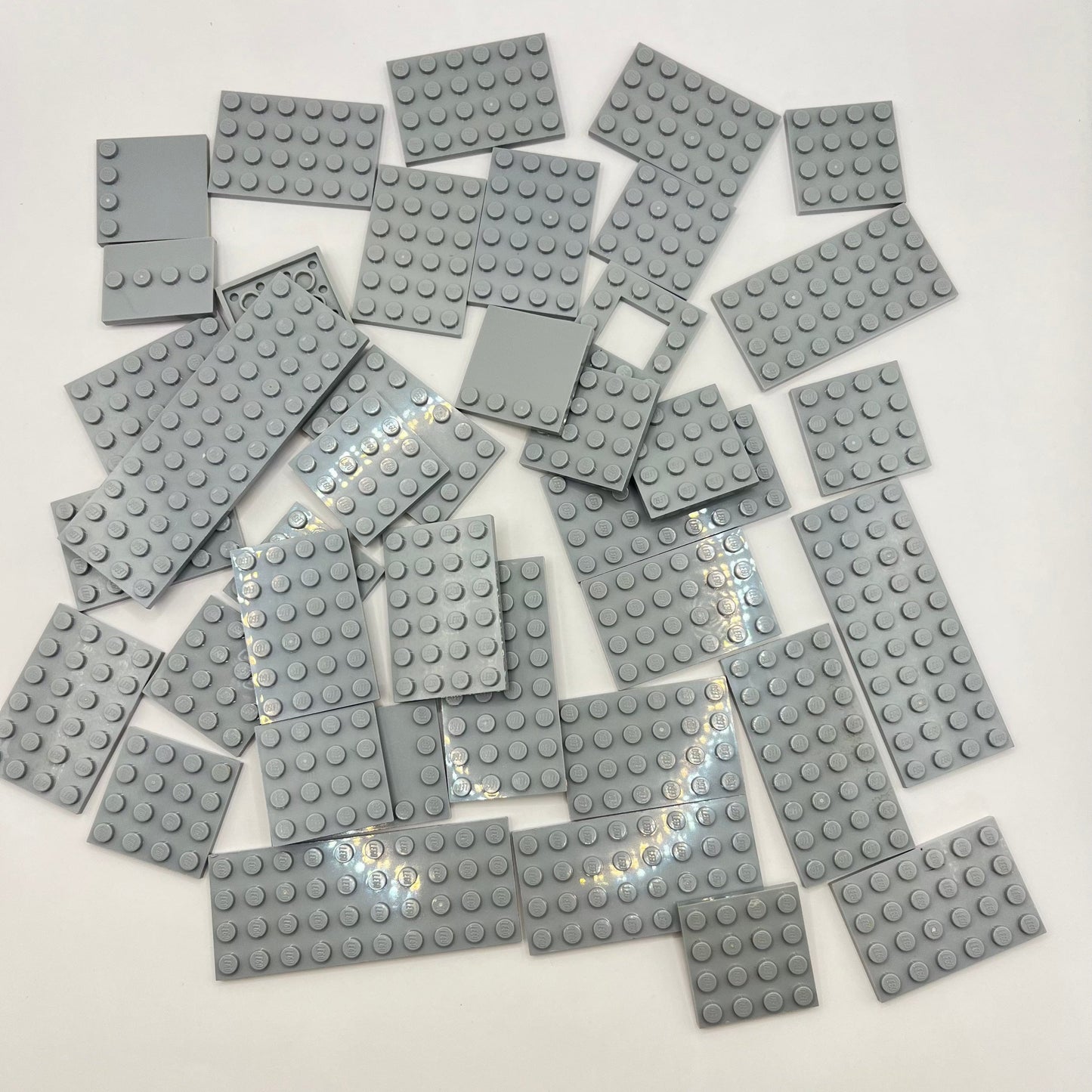 LEGO Plates 4x Wide, Light Bluish Grey, Approx. 120g