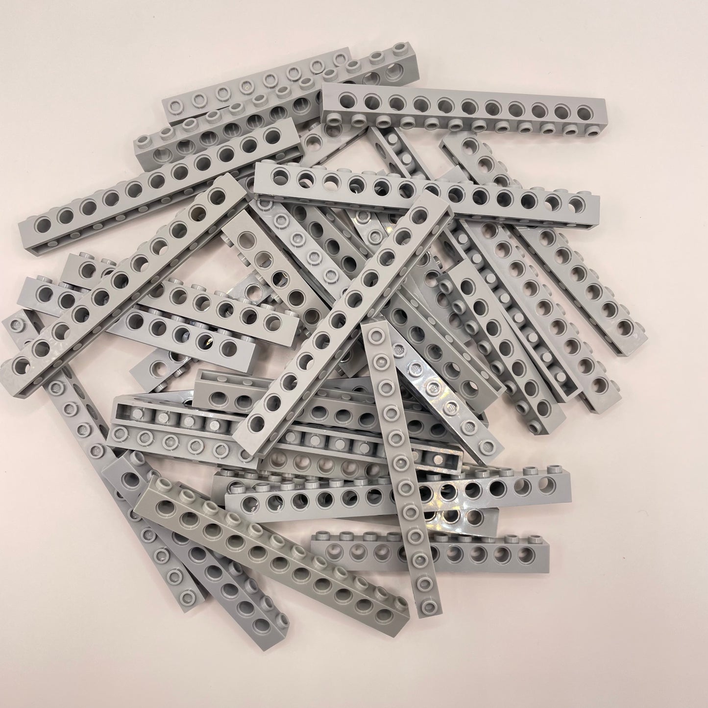 LEGO Technic Bricks, Light Bluish Grey, Approx. 130g