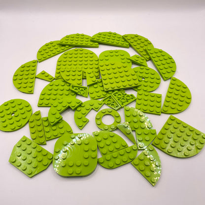 LEGO Lime, Round and Wing  Plates, Approx. 90g