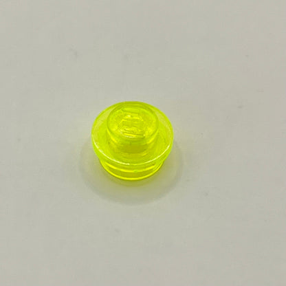 LEGO 1x1 Round Trans-Neon Yellow, Plate Transparent (100 Pieces)
