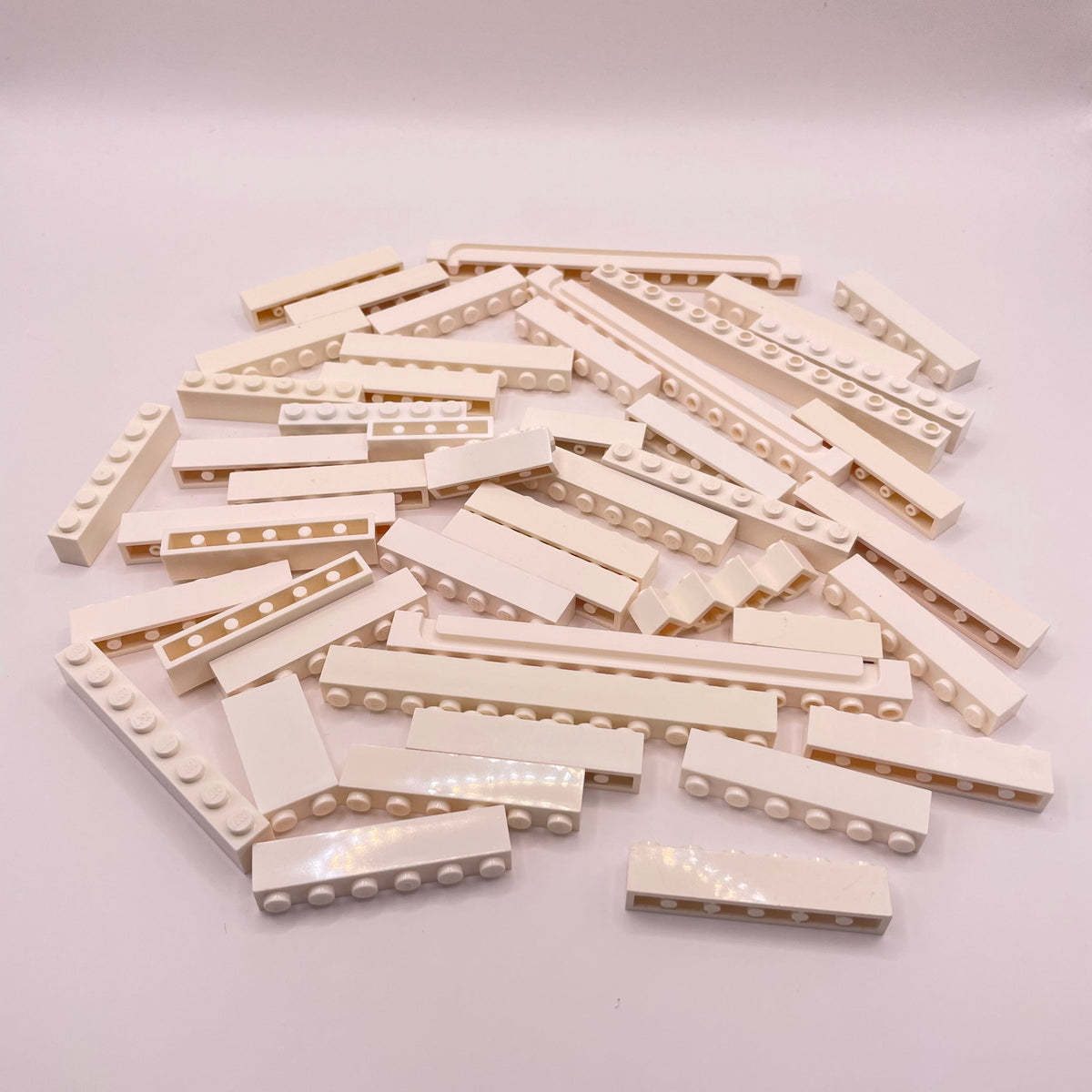 LEGO Bricks, 1x Long, White,  Approx. 125g