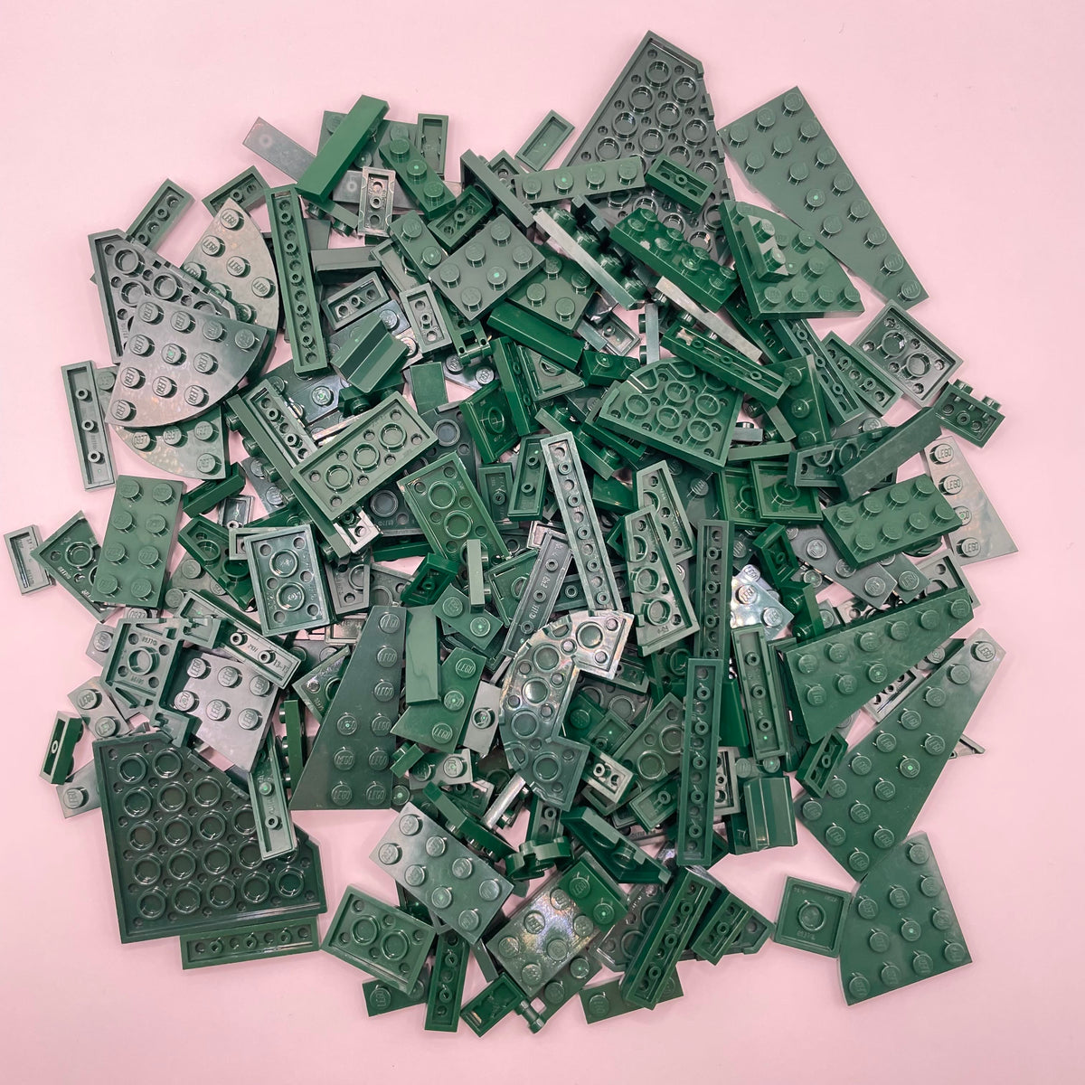 LEGO Dark Green, Plates and Tiles, Approx. 160g