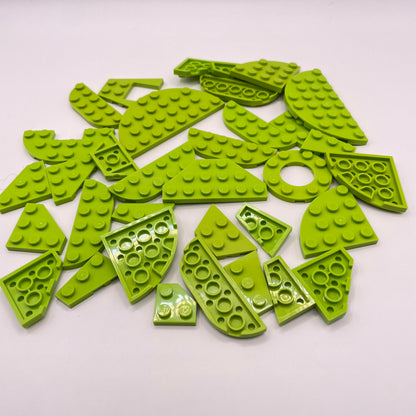 LEGO Lime, Round and Wing, Plates, Approx. 40g
