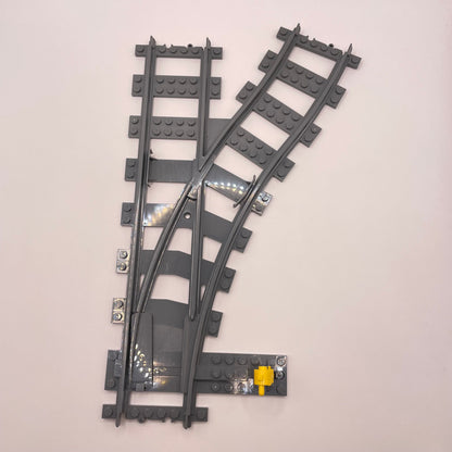 LEGO Right Switch Point, Dark Bluish Grey, RC Train Track, 1 Piece (With Actuator)