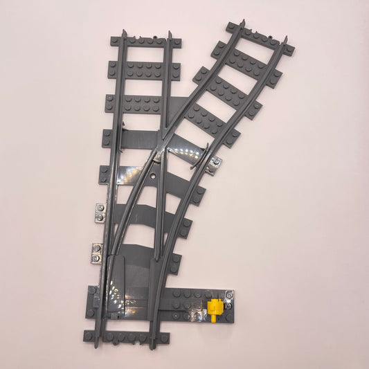LEGO Right Switch Point, Dark Bluish Grey, RC Train Track, 1 Piece (With Actuator)