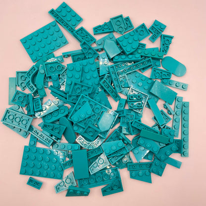 LEGO Dark Turquoise, Plates and Tiles, Approx. 100g