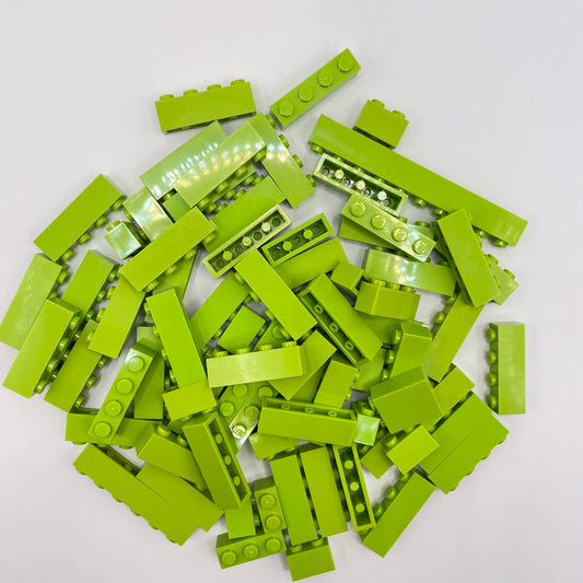 LEGO Bricks, 1x Wide, Lime, Approx. 100g