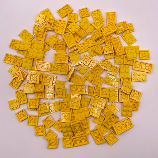 LEGO Yellow, Small Plates, 2x, Approx. 100g