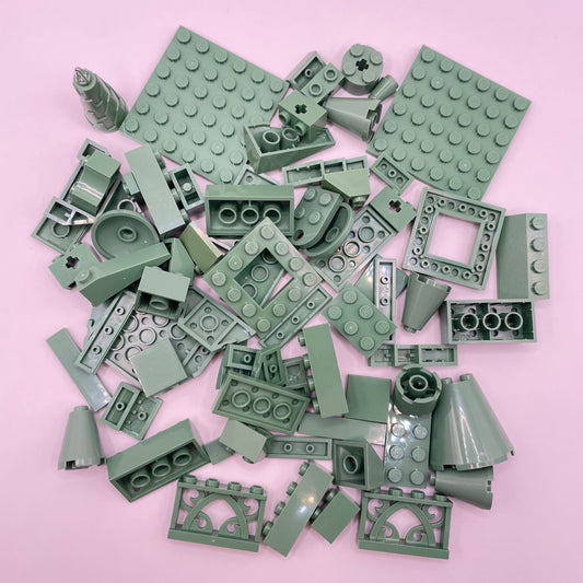 LEGO Sand Green, Mixed Pieces, Approx. 85g
