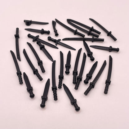 LEGO Black, Swords, Castle, Minifigure, 25 Pieces