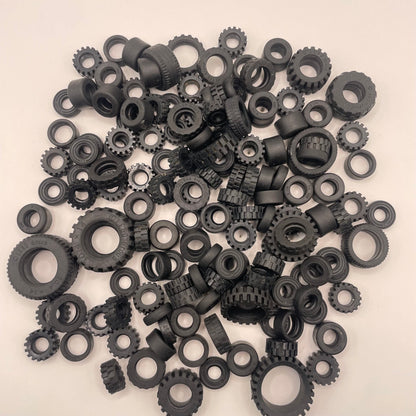 LEGO  Small, Mixed Tyres,  Approx. 115g
