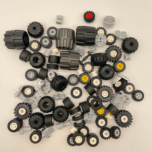 LEGO Small Mixed Wheels, Mixed Colours, Vehicle, Approx. 110g